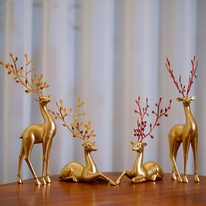[Offre Spéciale] Artisanat de décoration intérieure, petit cerf pour meuble TV de salon, ornements pour bouteilles de vin, décorations en forme d'animaux - Product Image 1