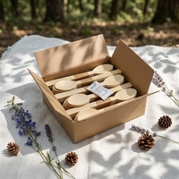 Ensemble de couverts écologiques en bambou pour la maison : couteaux, fourchettes et cuillères, avec set de couverts jetables en bambou pour bébé