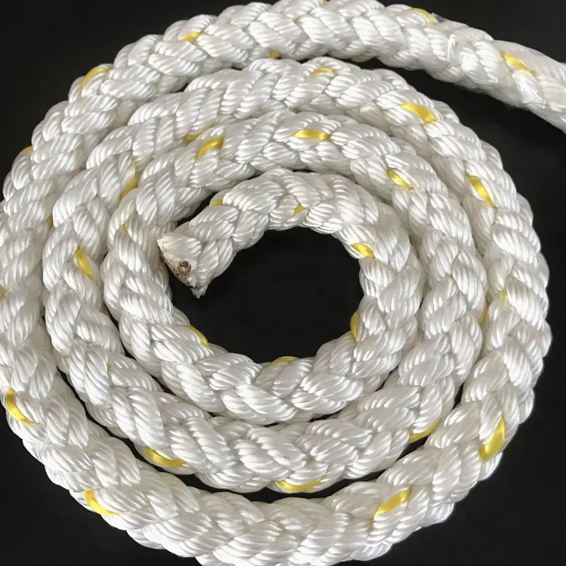 white color 8 strand plaited nylon dock line diameter 18mmdiameter 100m length boat,kayak,barge,dugout,ferry boat,ocean liner