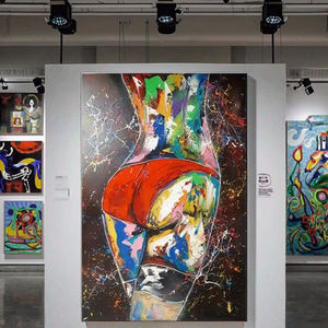Personalizado impreso moderno Sexy desnudo femenino glúteos Graffiti retrato abstracto pared arte póster dormitorio decorativo lienzo al óleo - Product Image 2
