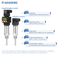 Aosheng Industrial-grade Temperature Controller High-precision LCD/LED Stainless Steel IP68 4-20mA/0-10V/RS485 OEM ODM Oil