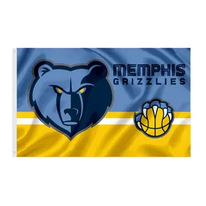 Hot selling custom fast delivery 3x5ft Custom NBA Memphis Grizzlies Flag Banner