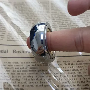 Fidget Spinner Personalizzabile in Acciaio Inossidabile con Superficie Lucida, Anello Giocattolo per <span class=keywords><strong>Adulti</strong></span>, Magnetico, per <span class=keywords><strong>ADHD</strong></span>, con Slider a Punta - Product Image 6