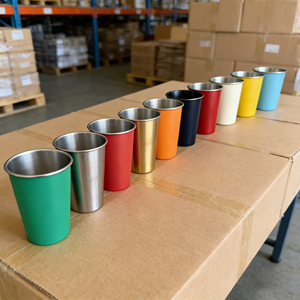 Bouteille d'eau en métal écologique sans BPA de 16 oz et 2 oz à large ouverture, personnalisable en gros avec logo, tasse à bière pour fête et jeu familial - Product Image 1