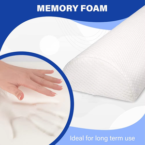 Cou colonne vertébrale cheville soulagement du Stress traversin <span class=keywords><strong>demi</strong></span>-<span class=keywords><strong>lune</strong></span> Semi rouleau rond <span class=keywords><strong>lombaire</strong></span> <span class=keywords><strong>coussin</strong></span> compensé pour dormeur latéral coton genou mousse oreiller - Product Image 2