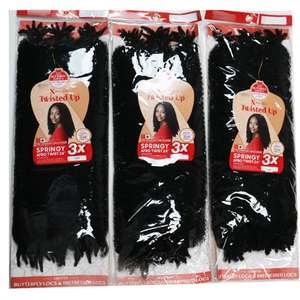 24-Zoll Langlebige Afro Kinky Curly Deep Wave Bulk Nicht Entflammbar Hochtemperaturfaser Häkelhaarverlängerungen mit Twist-Zöpfen - Product Image 4