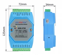 Módulo de adquisición de temperatura Pt100 de 6 canales, Pt1000 a RS485, con protocolo MODBUS RTU, de 1/2 ", de 1/2", de 1/2 ", de 1/2"