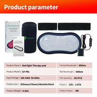 Bande de thérapie par lumière rouge infrarouge LED 660nm 850nm de qualité médicale pour le dos et le corps, pour les douleurs menstruelles