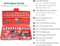 46 Uds herramienta de reparación de automóviles de acero Llave de trinquete Caja de Herramientas Kit de reparación de manga de coche conjunto de herramientas de vehículo Hardware Juego de Herramientas de emergencia