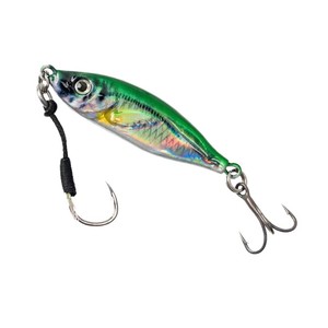 Vente en gros LB131-LB136 10g-40g Leurres de pêche en métal lumineux pour jigging, avec hameçons doubles, pour la pêche en mer, en bateau et en rivière - Product Image 1
