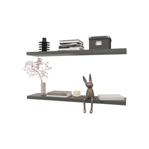 <b>Grey</b> Floating Shelf Wall Mount Display Rack For Home Office Decor - Product Image 4