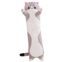 Jouets en peluche de grande taille pour la décoration de la maison, coussin de canapé, en forme de chat, doux et long