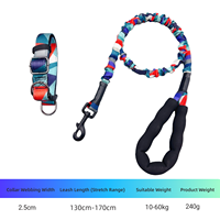 Collier pour chien moyen/grand réfléchissant et rembourré de 2,5 cm de large, laisse élastique de 130-170 cm, ensemble anti-traction pour la promenade des Golden Retrievers