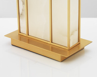 Lampe de table minimaliste moderne en marbre naturel, lampe de chevet LED, décoration artistique en métal, chambre à coucher, bureau, hôtel, villa, design de créateur