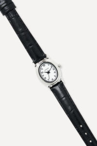 Reloj de Pulsera Clásico GBHW Aro, Reloj de Cuarzo Plateado y Negro con Caja de Acero Inoxidable de Lujo y Correa de Cuero, Reloj de Moda - Product Image 2