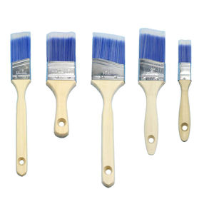 Pinceau à peinture murale NIKO blanc et bleu à poils effilés, pinceau à poignée en bois naturel en vrac, brosse de nettoyage automobile - Product Image 1