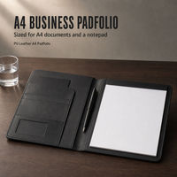 Porte-documents en cuir PU avec logo personnalisé, format A4, avec poche pour calculatrice, fabricant