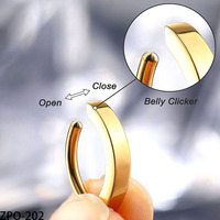 VIEN ZPO-202 RS Anneaux de nombril clicker 14G poli miroir pour femmes, piercing barbell pour nombril, bijoux à rivets avec diamants simulés