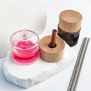 Botol kosong kaca penyebar buluh bulat <span class=keywords><strong>Mini</strong></span> 50ml kustom botol parfum wangi beraroma Botella Difusora dengan tutup bambu - Product Image 5