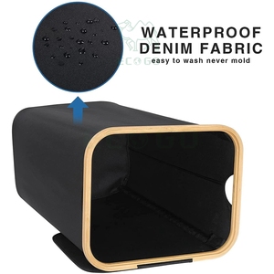 Panier à linge avec couvercle grands paniers pliables avec poignée de couvercles panier à linge sale étanche à l'eau - Product Image 3