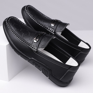 Mocasines de Cuero Blancos para Hombre, Estilo Slip-on, Tacón Bajo, Zapatos Casuales para Conducir, Diseño de Costuras de Color Sólido, Origen Wenzhou - Product Image 4