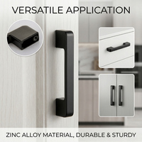 Poignée en alliage de zinc en forme de T contemporaine personnalisée, noire, pour tiroirs de commode, pour chambre et cuisine