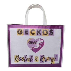 Sac fourre-tout de haute qualité en tissu non tissé laminé avec logo personnalisé, réutilisable pour les courses, l'épicerie, les chaussures et l'emballage - Product Image 1