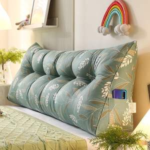 Coussin de soutien dorsal et de <span class=keywords><strong>tête</strong></span> triangulaire long avec housse <span class=keywords><strong>amovible</strong></span>, grand coussin de lecture <span class=keywords><strong>pour</strong></span> lit, vente en gros - Product Image 4