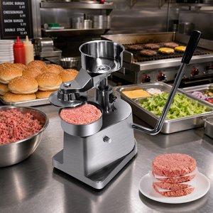 Presse manuelle à faible coût pour former des galettes de burger, machine commerciale en acier inoxydable pour restaurant, barbecue, cuisine, 100-130-150 mm - Product Image 2