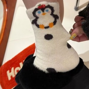 Cartoon Penguin Warm <b>Socks</b> For Women Thick Plush Floor <b>Socks</b> Home Wear Thermo <b>Soft</b> Cozy Winter <b>Socks</b> - Product Image 1