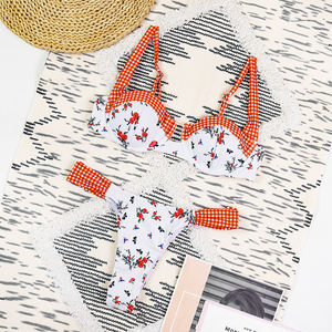 JSN New Style Custom ized Sexy zweiteilige Bikinis Set Push-up Split Badeanzug für Frauen mit bedruckten Riemen Bikini Mode - Product Image 3