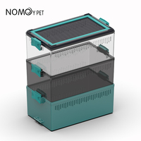 Boîte d'élevage multi-niveaux empilable pour reptiles avec ventilation, habitat en plastique anti-évasion pour geckos, lézards et nourrissons vivants