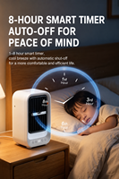 Ventilateur Rafraîchisseur d'Air Portable 3-en-1 à Succès avec Lumière Colorée, Humidificateur et Refroidissement par Eau, Mini Ventilateur en Plastique pour Utilisation Extérieure et Domestique