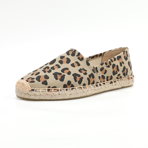 Espadrilles plates faites à la main pour femmes, imprimé léopard, respirantes, faciles à enfiler, écologiques, chaussures de mode été-printemps, vente directe d'usine - Product Image 6