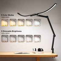 Lampe de bureau professionnelle à pince LED avec bras articulé réglable, design pliable, protection oculaire, CRI élevé, idéale pour les grandes tables