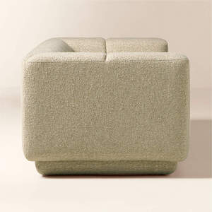 Sofa Mewah 3 Dudukan Warna Camel dengan Tekstur Gaya Italia, Sandaran Santai, untuk Ruang Tamu Villa - Product Image 5