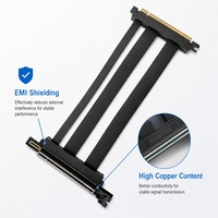 Câble Riser PCIe 5.0 x16 pour Station de Travail Serveur, Extension de Carte Graphique Double Rangée 128 Go/s avec Blindage EMI pour Mise à Niveau GPU