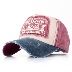 Chất Lượng Cao Mặt Trời Mũ Thời Trang Hip Hop Phong Cách Ripped <span class=keywords><strong>Retro</strong></span> Khâu Bông Mũ Bóng Chày - Product Image 1