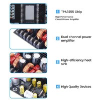 Module d'amplificateur stéréo 2.0 à double canal haute puissance HiFi Fever TPA3255 600W, carte d'amplificateur 2*300W pour kits de développement