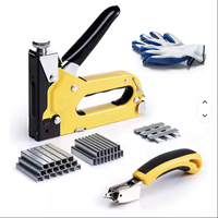 Grapadora de tapicería de acero 3 en 1, pistola de grapas manual de alta resistencia para alfombras, herramienta industrial para grapas en forma de U, T, N