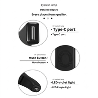 2 in 1 Tweezer UV Lash Light 2s Pengering Cepat Tipe-C Lampu Tweezer UV Portabel Lampu LED UV untuk Bulu Mata Cahaya Putih untuk Salon