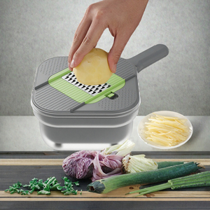 Hachoir à légumes multifonctionnel, coupe-oignon, éplucheur de pommes de terre, coupe-juliennes, trancheuse manuelle, outil de cuisine en PP - Product Image 3