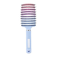 Brosse à cheveux électrique en plastique nylon de couleur personnalisable avec évent incurvé outil de massage pliable pour un séchage plus rapide