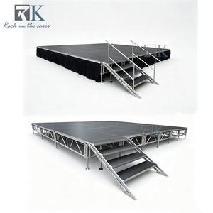 Variable Height Aluminum Modular <b>Stage</b> <b>Platform</b> Assembly <b>Stage</b> with Stairs - Product Image 1