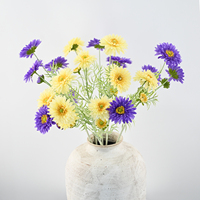 Bouquet de 6 têtes de chrysanthèmes marguerites artificiels en soie, couleurs vives, pour la décoration de la maison et du bureau – Meilleures ventes