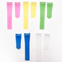 Bracelet de montre en silicone transparent à extrémités incurvées, respirant, imperméable, multicolores, 20 mm, tendance, Ditona pour hommes