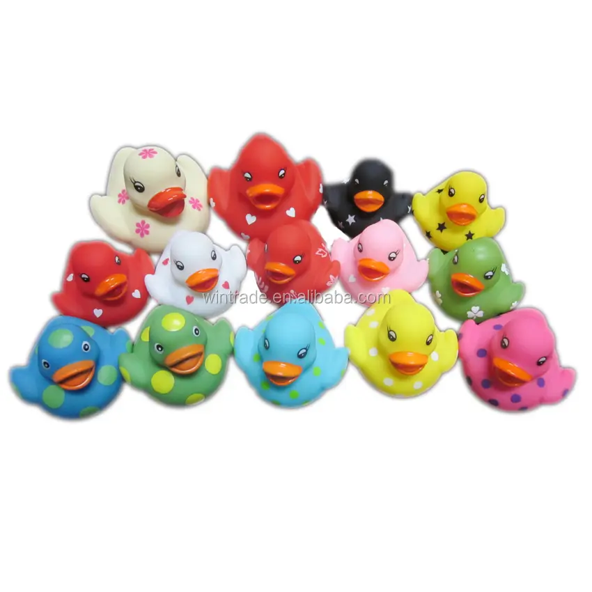 Plastic Floating Duck Toy With Sound Eco-Friendly Soft Mini Rubber Baby Toy Bath Duck For Baby