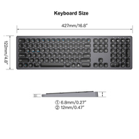 Tata letak kustom 109 tombol sunyi 13 tombol gunting ubah isi ulang nirkabel ABS bluetooth Keyboard dengan tombol angka