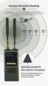 <span class=keywords><strong>D</strong></span>étecteur de drones à bande ultra large 100-8000 MHz, <span class=keywords><strong>d</strong></span>étection de signal RF UAV portable pour DJI Autel FPV avec capture vidéo - Product Image 4