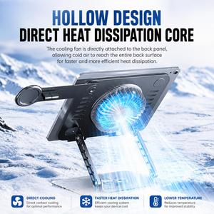 Nuevo Soporte Ergonómico Plegable Giratorio 360° para Laptop con Ventilador de Enfriamiento, Soporte Magnético para Teléfono, Altura Ajustable, Acero al Carbono - Product Image 3